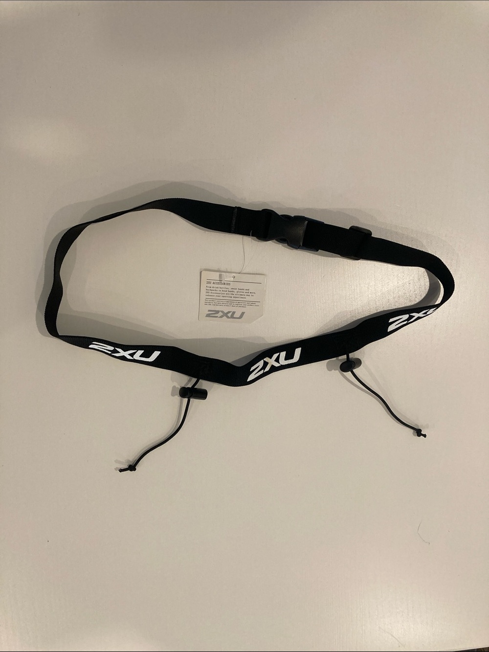 3/$20 2XU Black Elastic Race Belt with White Logo